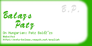 balazs patz business card